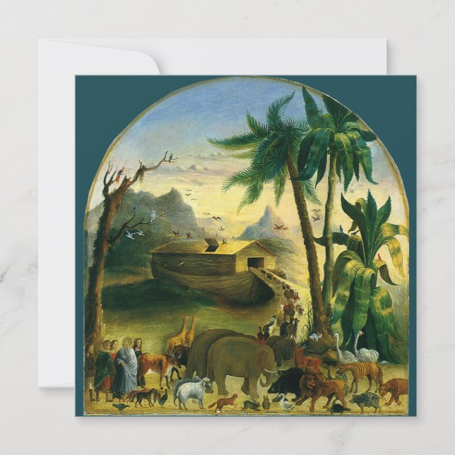 Invitación Arca de Noé por Hidley, fiesta de cumpleaños vinta (Anverso)