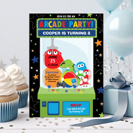 Invitación Arcade Birday Party Video Game Boy