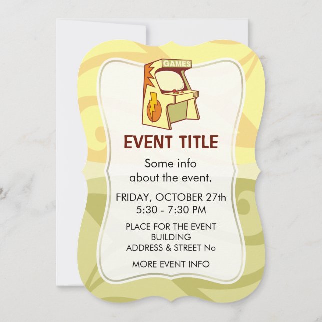 Invitación Arcade Machine (Reverso)