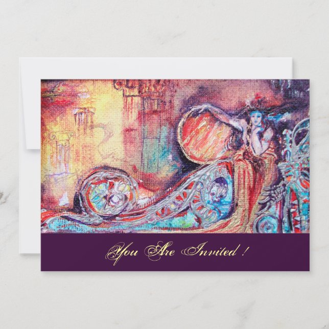 Invitación ARCADIA - PLANTA DE MARIPOSAS rosa rojo azul (Anverso)