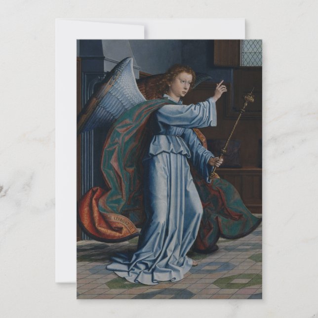 Invitación Arcángel Gabriel por Gerard David (Anverso)