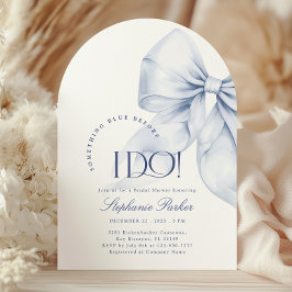 Invitación Arch Algo Azul Bow Bridal Ducha