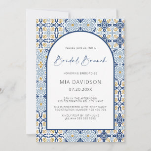 Invitación Arch Amalfi Positano Blue Yellow Bridal Brunch