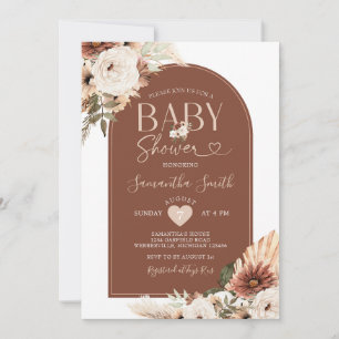 Invitación Arch Boho pampas hierba Floral Baby Shower