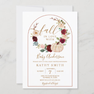 Invitación Arch Boho Rustic Floral Cae enamorado de Baby Show