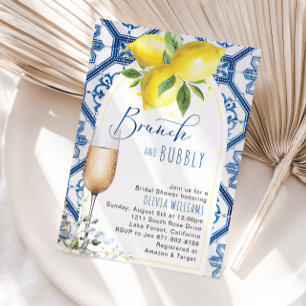 Invitación Arch Capri Lemons Brunch and Bubbly Bridal Shower