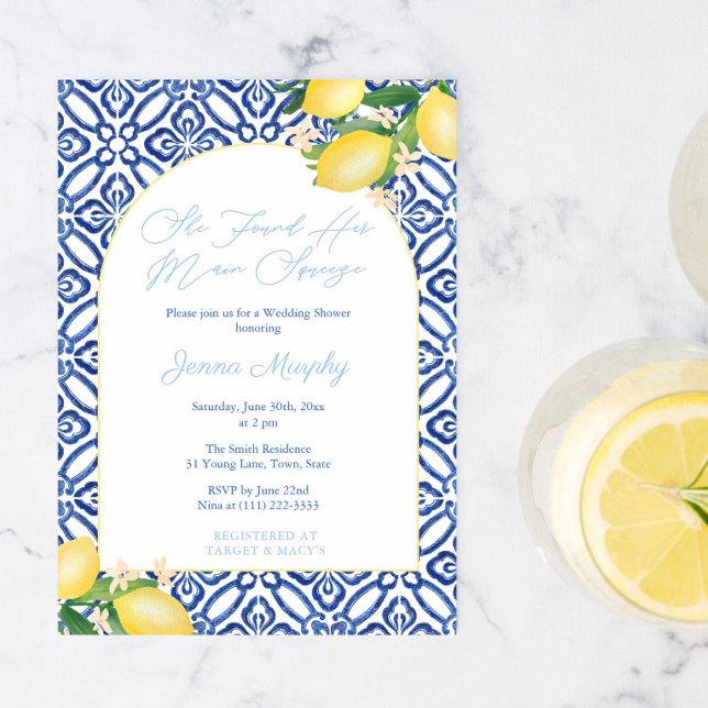 Invitación Arch Capri Lemons Principal Squeeze Bridal Shower  (Subido por el creador)