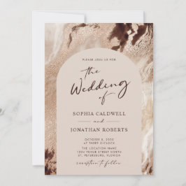 Invitación Arch Earthy Textures Gold Washes Boda