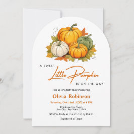 Invitación Arch Fall Autumn A Little Pumpkin Baby Shower