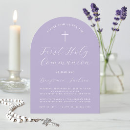 Invitación Arch First Community Lavender Guión Purple Moderno