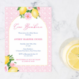 Invitación Arch Frame Ciao Bambina Lemons Baby Shower