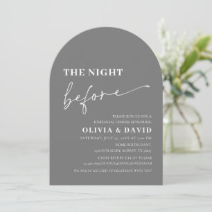 Invitación Arch Gris Moderno La Noche Antes De La Cena Del En