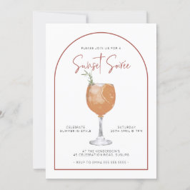 Invitación Arch Minimalista Coctail Sunset Summer Soiree