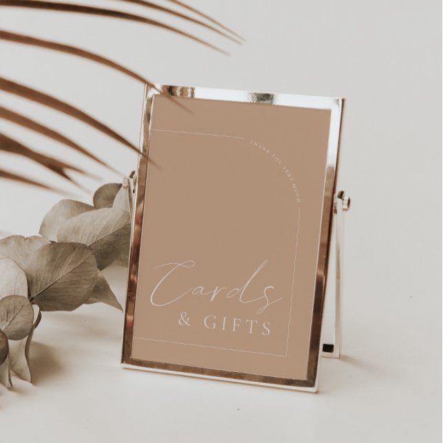 Invitación Arch Minimalista Tan Cards & Gifts Boda Rótulo (Subido por el creador)
