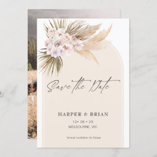 Invitación Arch Modern Calligraphy Save the Date Card