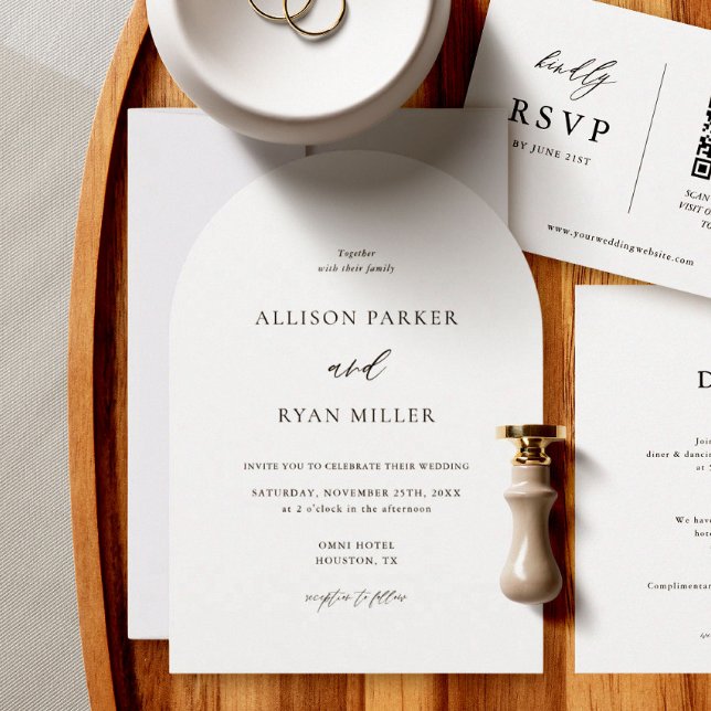 Invitación Arch Modern Calligraphy Simple Boda (Subido por el creador)