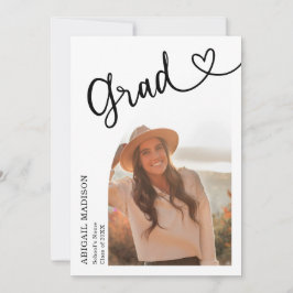Invitación Arch Photo Script with Heart Graduation Party 