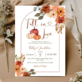 Invitación Arch Pumpkin Fall Floral Engagement Party 