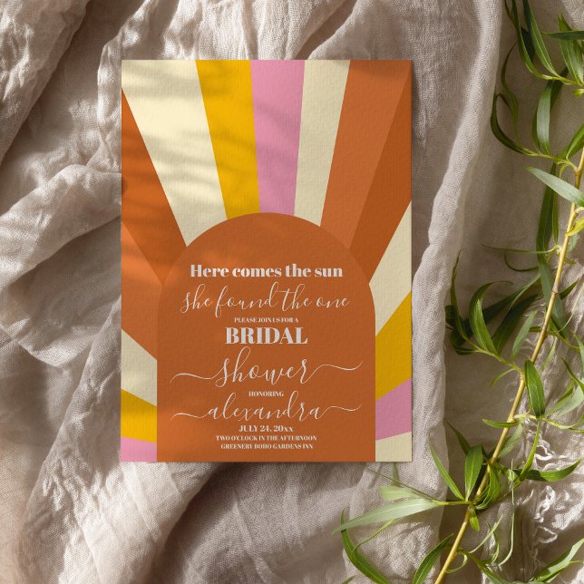 Invitación Arch Retro viene aquí, la ducha de las novias Sun (Subido por el creador)