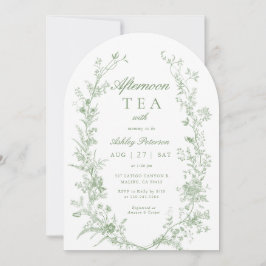 Invitación Arch Sage Green Afternoon Fiesta de té Baby Shower