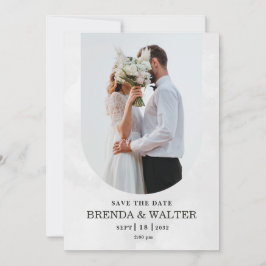 Invitación Arched Boho Modern Minimalist Photo Wedding 