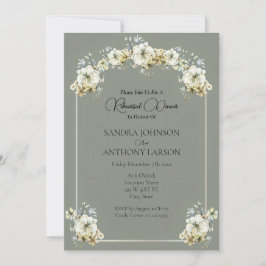 Invitación Arched Floral Sage Green Wedding Rehearsal 