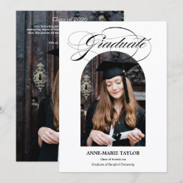 Invitación Arched Photo and Script Graduate Announcement