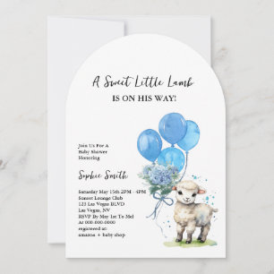 Invitación Arco acuático Baby Shower de cordero dulce