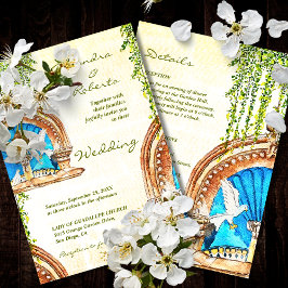 Invitación Arco acuático del viejo México y Boda de la fuente