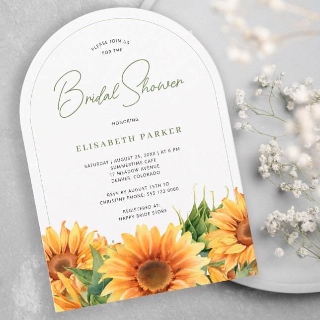 Invitación Arco acuático moderno girasol ducha de novia arco (Subido por el creador)
