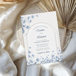 Invitación Arco acuático suave azul pastel flores silvestres 
