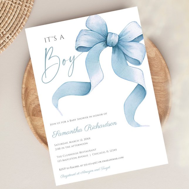 Invitación Arco azul acuático es una ducha de bebé para niños (Subido por el creador)