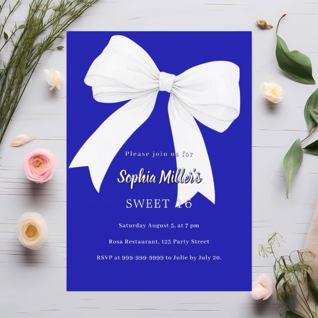 Invitación Arco azul azul real Sweet 16 (Subido por el creador)