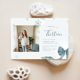 Invitación Arco Azul Chica de Invierno Foto Fiesta de Cumplea