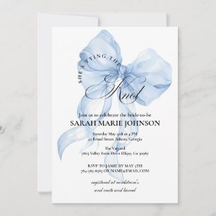Invitación Arco azul Ella está atando el nudo Despedida de so