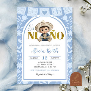 Invitación Arco azul español Cielito Lindo Es Nino Baby Showe