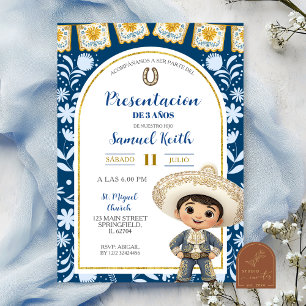 Invitación Arco azul marino Cielito Lindo Presentación de 3 a