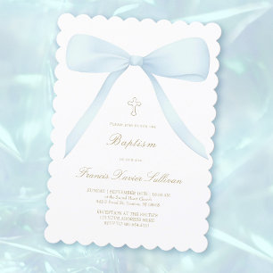 Invitación arco azul pastel   Bautismo