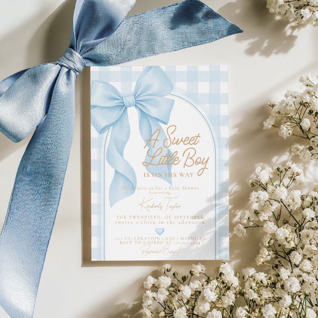 Invitación Arco Azul Un Dulce Niño Cumpleaños de Baby Shower (Subido por el creador)