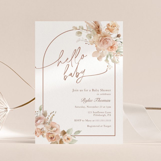Invitación Arco Baby Shower de Boho Pampas (Subido por el creador)