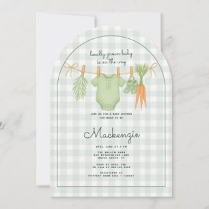 Invitación Arco Baby Shower de Clothesline de cultivo local