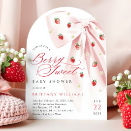 Invitación Arco Baby Shower dulce de Bow rosado