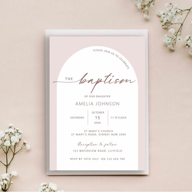 Invitación Arco bautismo moderno y minimalista (Subido por el creador)