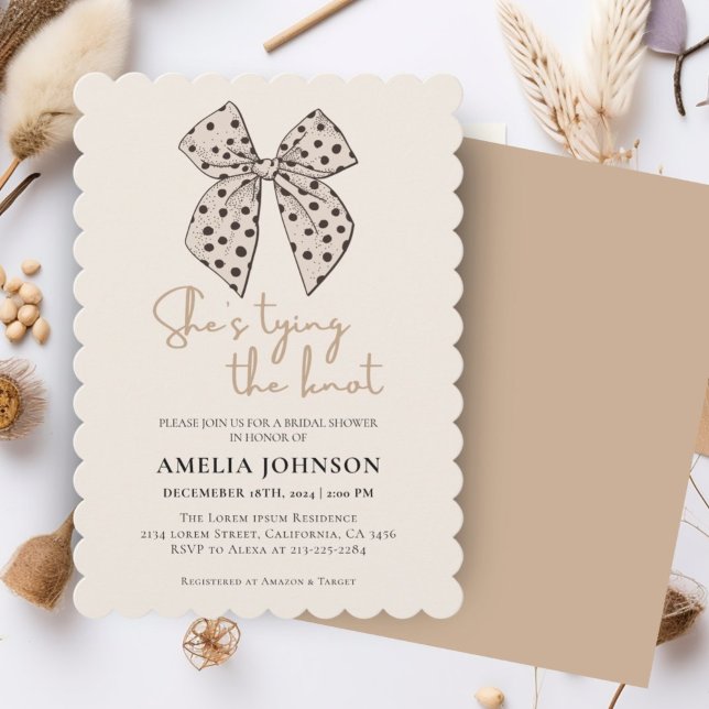 Invitación Arco beige que está atando la ducha nupcial (Subido por el creador)