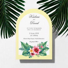 Invitación arco boda con retrato de pareja