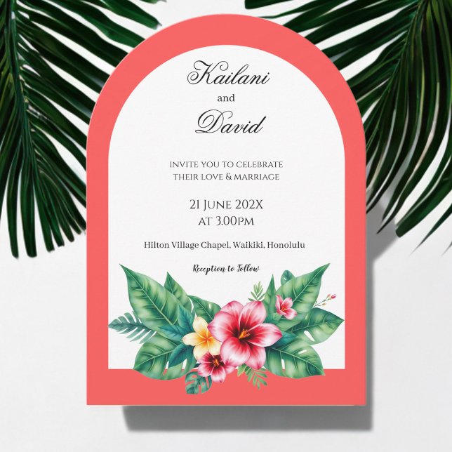 Invitación arco boda con retrato de pareja (Subido por el creador)