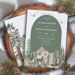 Invitación Arco Boda de animales de bosque de bosques de mont
