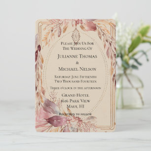 Invitación Arco Boda de Cream Rosa Boho