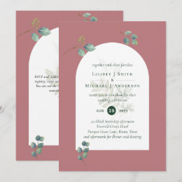 Invitación Arco Boda de Dusty Rosa Eucalyptus
