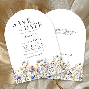 Invitación Arco Boda de Flores Silvestres y Azules para salva